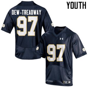 Notre Dame Fighting Irish Youth Micah Dew-Treadway #97 Navy Blue Under Armour Authentic Stitched College NCAA Football Jersey FUR1199ZJ